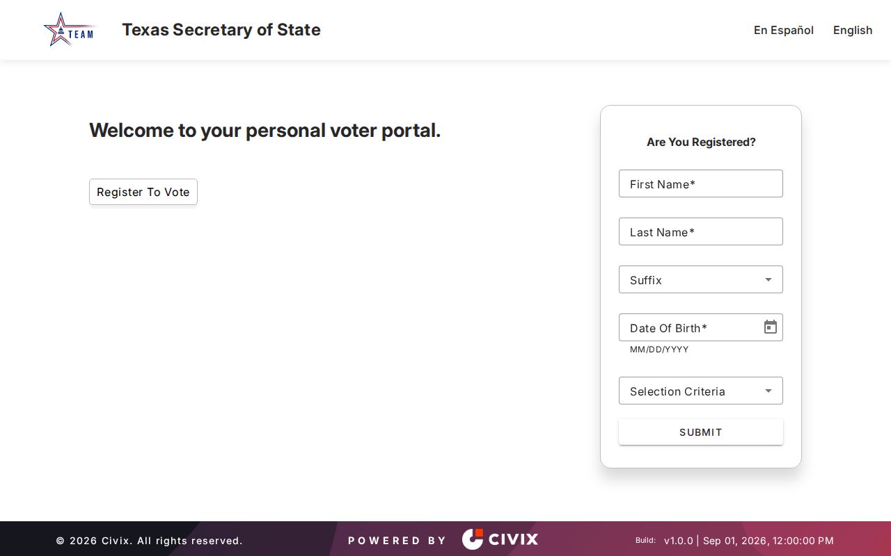 Canyon Lake residents directory Texas My Voter Portal lookup fields