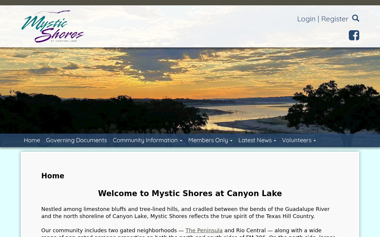 Canyon Lake neighbors and the Mystic Shores POA public community page