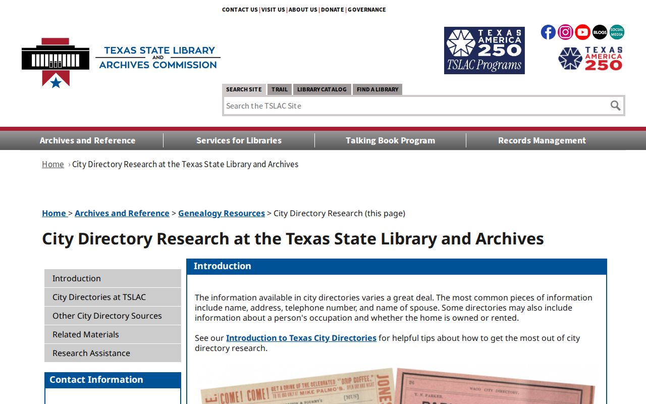 Canyon Lake previous residents research using the Texas city-directory guide